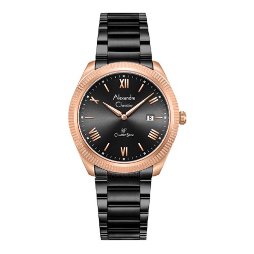 Alexandre Christie AC 8712 Rosegold Black Man MDFBRBA